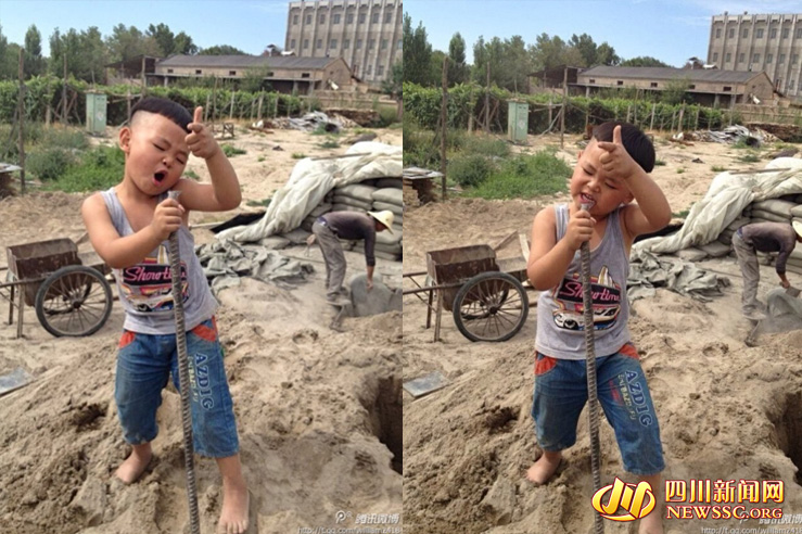 صبي صيني محبوب يشهد رواجا فى الصين بلقب "مطرب الصخرة المتسلط فى موقع البناء"    