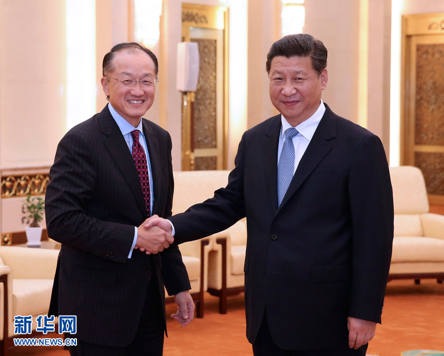 شى يقول ان التعاون بين الصين والبنك الدولى " واعد للغاية "