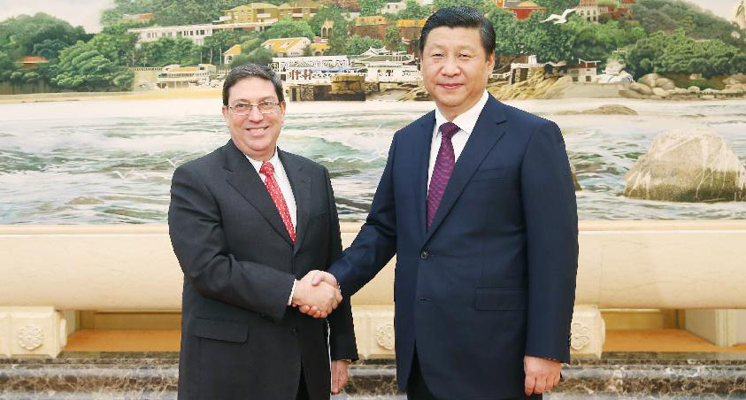 الرئيس الصينى يجتمع مع وزير خارجية كوبا