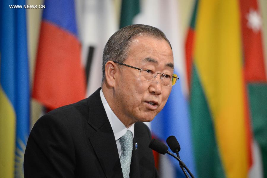 الأمين العام للأمم المتحدة يؤكد مجددا الدعوة الى هدنة انسانية فى غزة