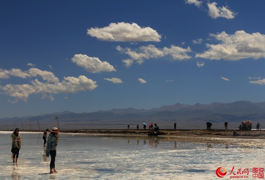 مناظر فريدة في بحيرة الملح شاكا بتشنغهاي 