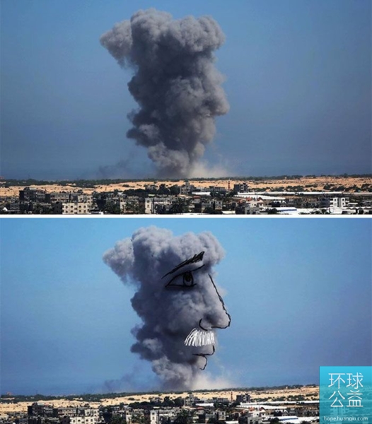 فنانون فلسطينيون يبدعون لوحات بدخان الحرب دعوة للسلام 