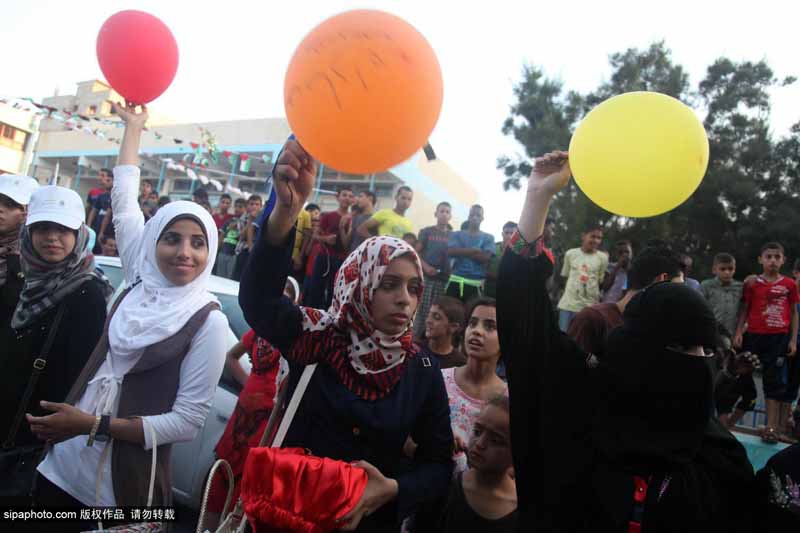 حفل زفاف للفلسطينيين في مدرسة تابعة للأمم المتحدة 