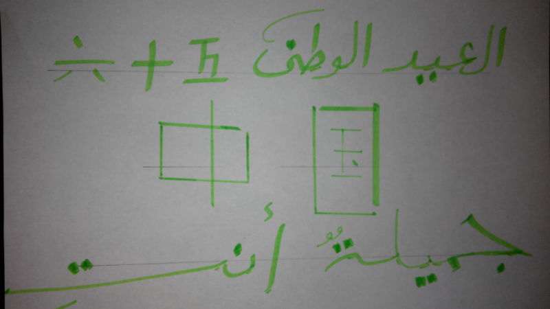 الأعمال المشاركة في المسابقة للخط الصيني والخط العربي(المجموعة الثانية)