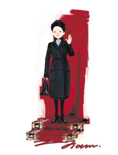 رسوم كاريكاتور تحتفل بعيد ميلاد سيدة الصين الأولى