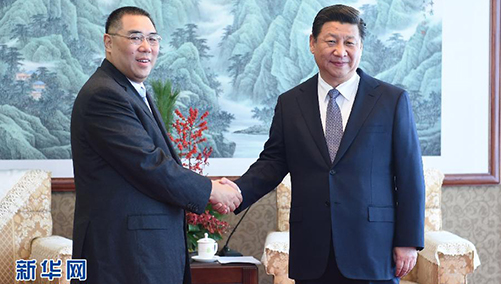 الرئيس الصيني يلتقي بالرئيس التنفيذي لمنطقة ماكاو الإدارية الخاصة