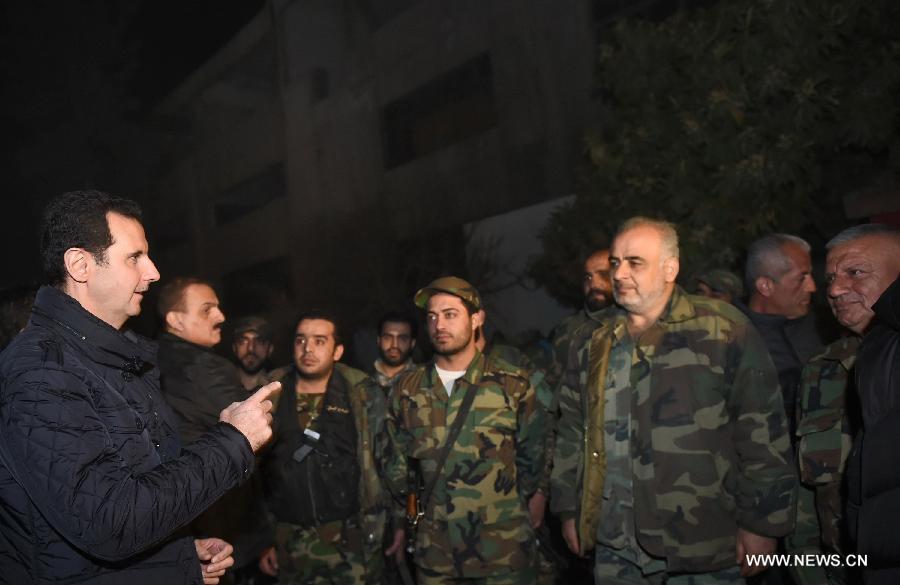 سخونة الاشتباكات تعود من جديد لجبهة حي جوبر بعد الزيارة الميدانية للرئيس الأسد لمقاتليه للحي