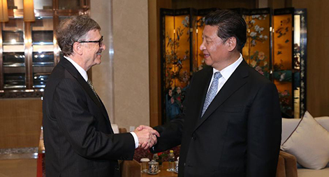 الرئيس الصيني يلتقي بيل جيتس