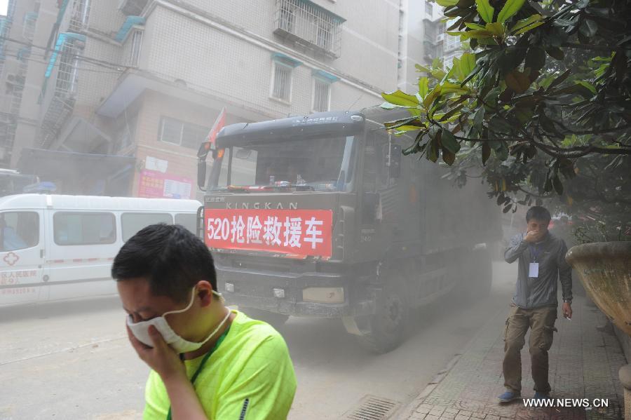 انتشال 5 جثث من حطام مبنى سكنى منهار جنوب غربي الصين