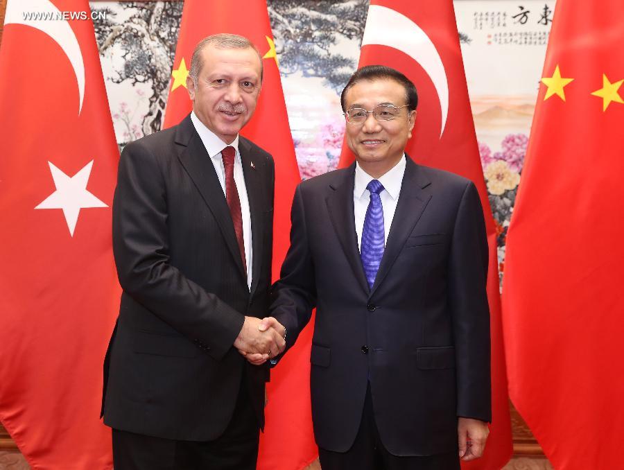 رئيس مجلس الدولة الصينى يجتمع مع الرئيس التركى لبحث العلاقات