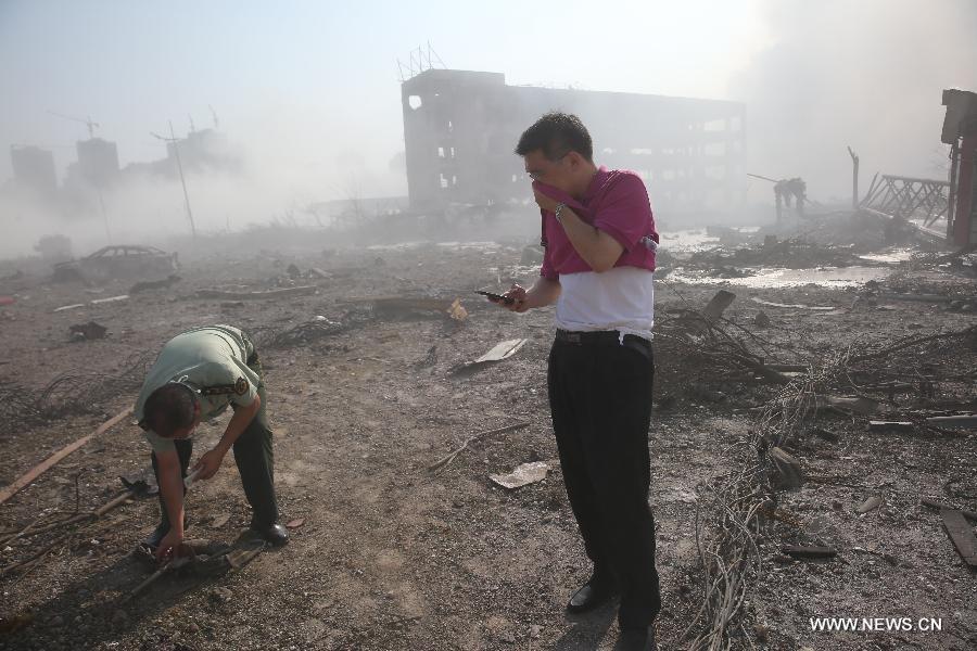 بالصور: الموقع المركزي للانفجار بتانجين الصين
