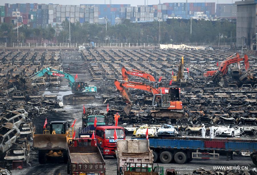 الصين تتعهد بالتطهير الشامل لمنطقة الانفجار في تيانجين