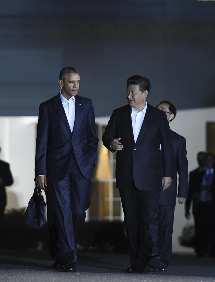 صور: الرئيسان الصيني والأمريكي يتجولان بواشنطن قبل مأدبة العشاء