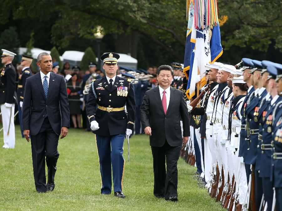 أوباما يقيم مراسم ترحيب كبرى بالرئيس شى