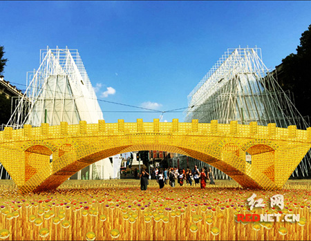 جسر ذهبي يعكس مجد طريق الحرير القديم في اكسبو ميلانو