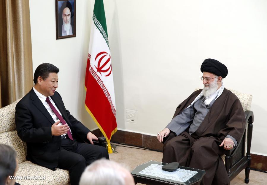 الرئيس الصيني يجتمع مع المرشد الاعلى الايراني
