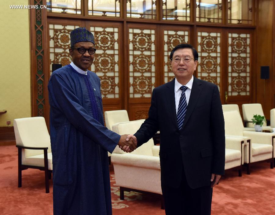 كبير المشرعين الصينيين يلتقي بالرئيس النيجيري