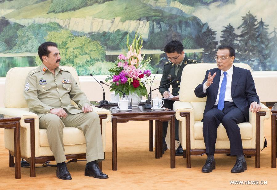 رئيس مجلس الدولة الصينى يجتمع مع قائد الجيش الباكستانى لبحث تعزيز العلاقات الاقتصادية والأمنية