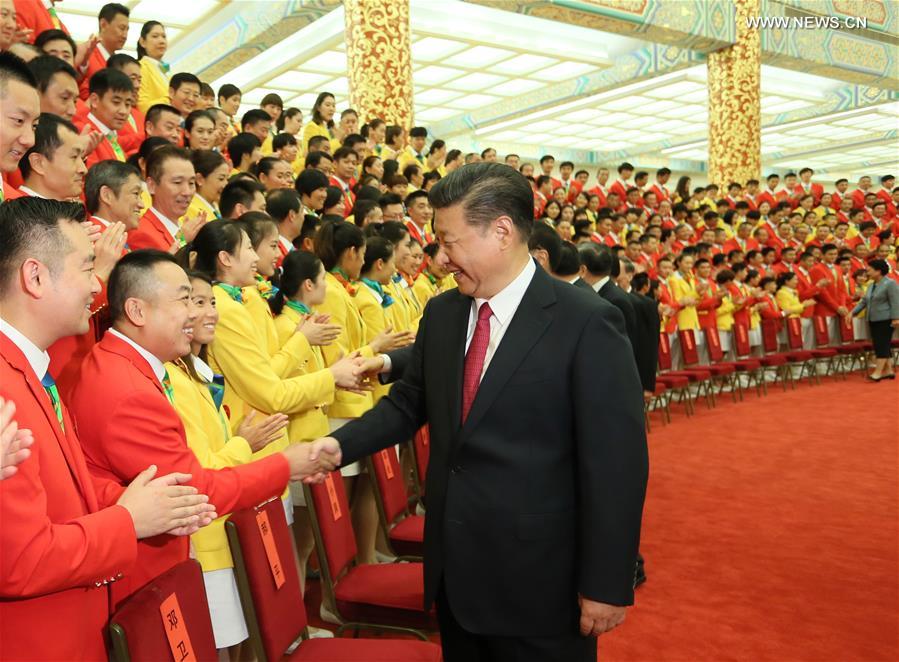 القادة الصينيون يجتمعون مع الوفد الأولمبى الصينى