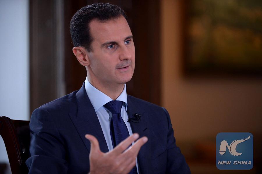 الأسد يعتبر غارات التحالف الدولي على مواقع للجيش السوري 