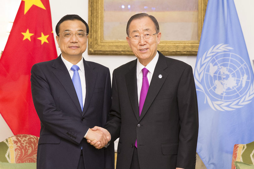 رئيس مجلس الدولة الصيني يلتقي بالأمين العام للأمم المتحدة