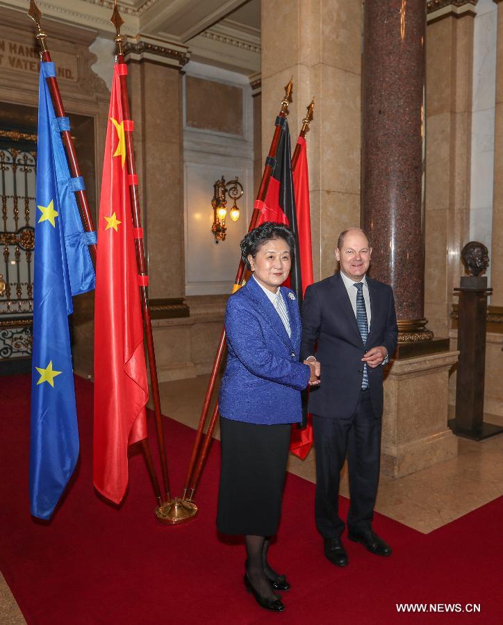 نائبة رئيس مجلس الدولة تشيد بدور قمة هامبورج في تعزيز التفاهم الصيني-الاوروبي