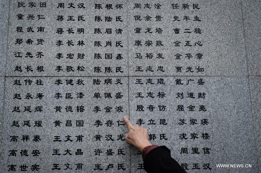 إضافة أسماء جديدة للجدار التذكاري لضحايا مذبحة نانجينغ 1937
