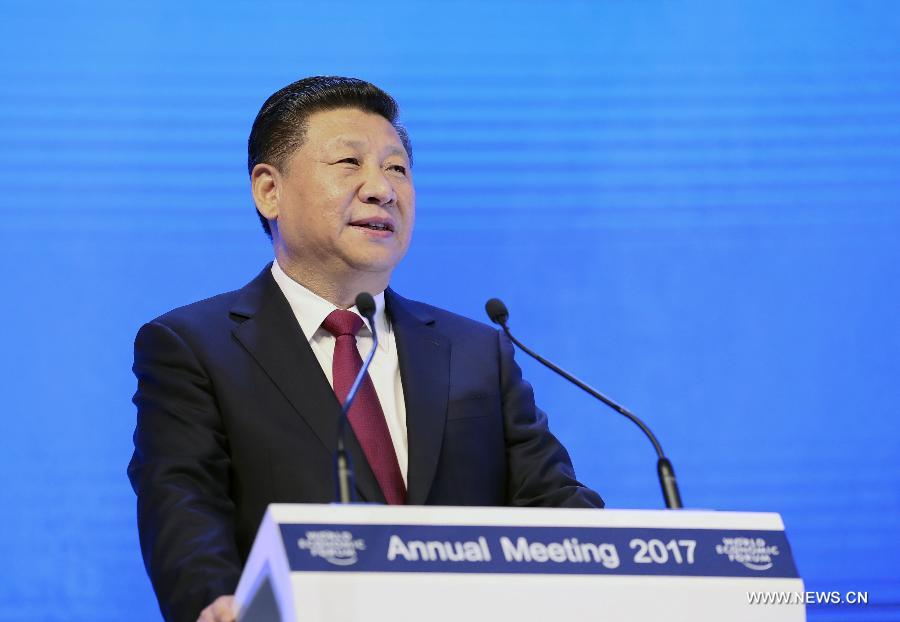  الرئيس الصيني يلقي خطابا أمام منتدى دافوس لأول مرة، ويحث على دفع النمو العالمي