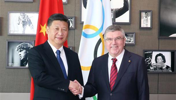 الرئيس الصينى يجتمع مع رئيس اللجنة الاولمبية الدولية