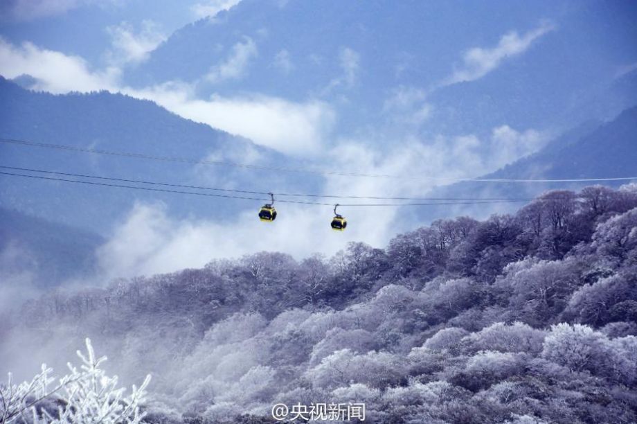 مشاهد الضباب الجميلة في جبال فانجينغ بقويتشو