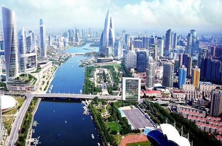انشاءات ثاني مركز لمدينة بكين، احدى اهم المشاريع المشتركة لتطوير بكين وتيانجين وخبي. وتظهر الصورة مخطط تطوير مستقبلي لثاني مركز لمدينة بكين، الواقع بمنطقة تونغتشو ضاحية بكين. 