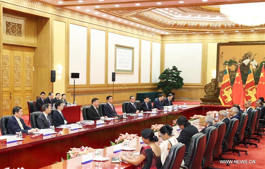 شي يدعو إلى دفع الشراكة التعاونية الاستراتيجية بين الصين وسريلانكا