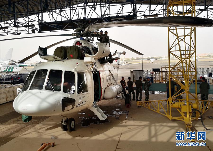 أول وحدة مروحيات لقوات حفظ السلام الصينية ستجرب الطيران فى السودان
