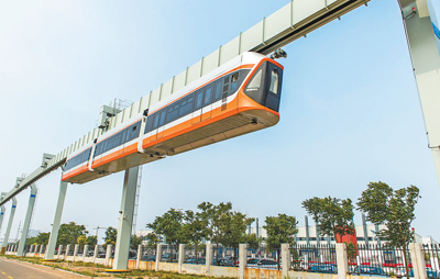 أسرع مترو معلق فى الصين سيدخل التشغيل التجريبي