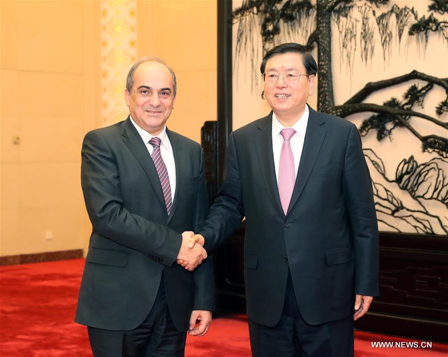 كبير المشرعين الصينيين يجتمع مع رئيس مجلس النواب القبرصي