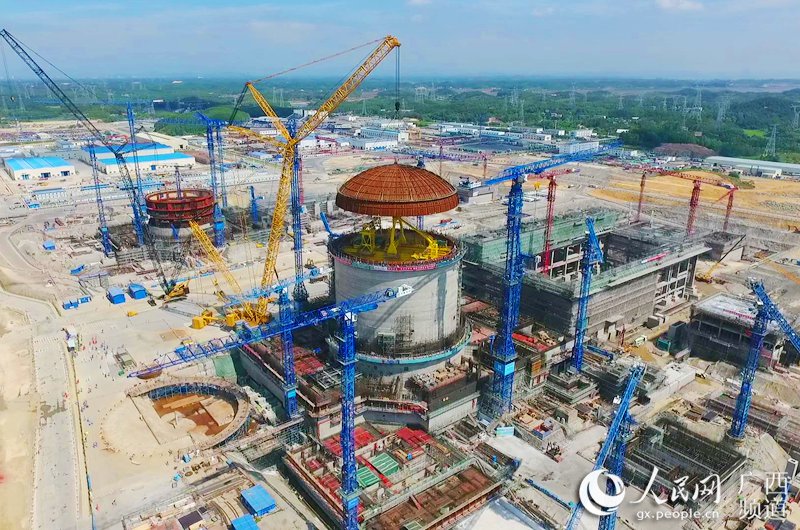 اكتمال بناء قبة مشروع الطاقة النووية الصيني 