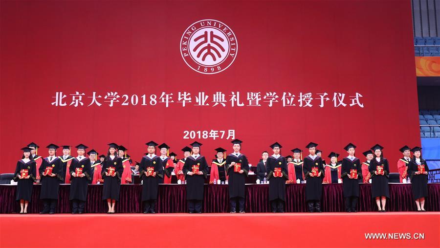 طلاب يحضرون حفل تخرجهم في جامعة بكين
