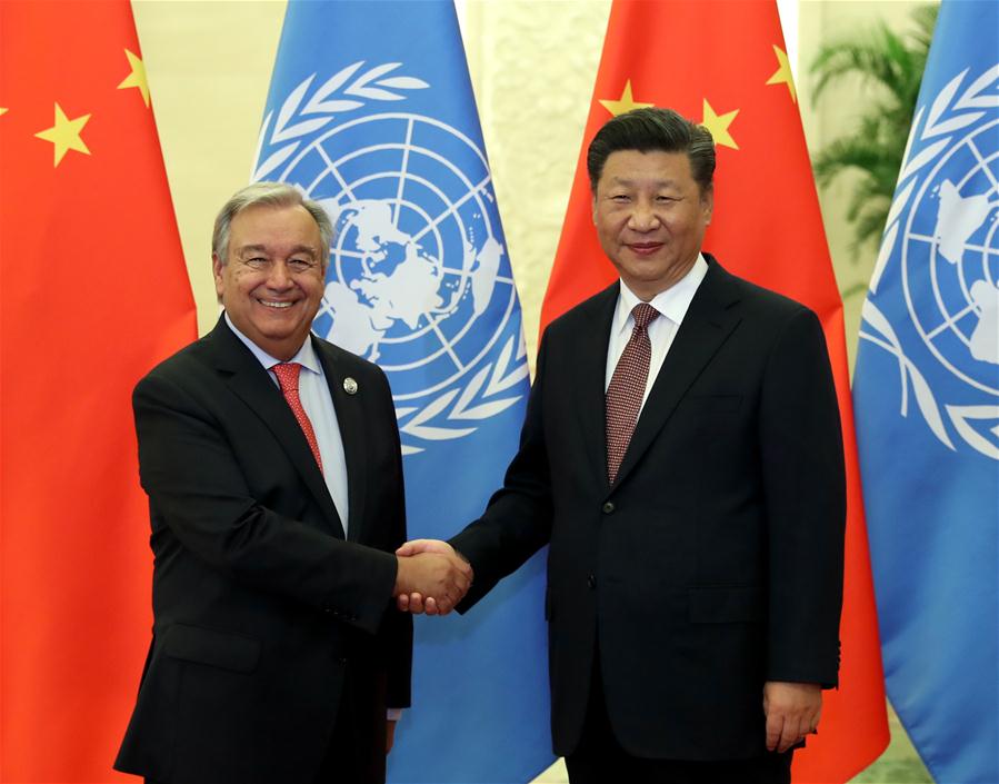 الرئيس شي يلتقي الأمين العام للأمم المتحدة في بكين