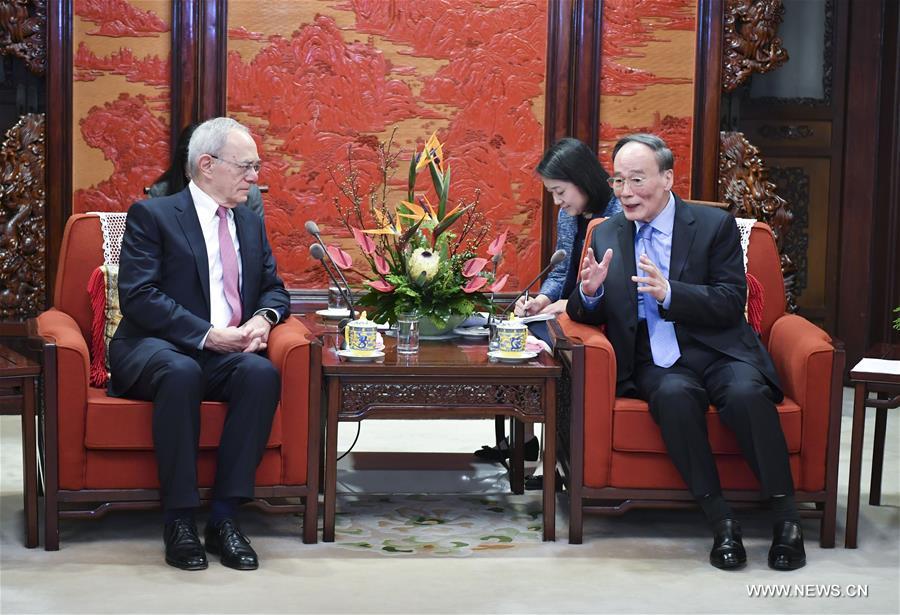 نائب الرئيس الصيني يلتقي رئيس معهد ماساتشوستس للتكنولوجيا