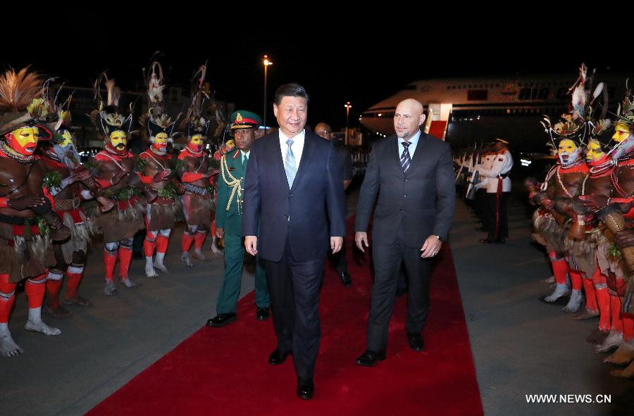 الرئيس الصيني يصل إلى بابوا نيو غينيا في زيارة رسمية ولحضور اجتماعات أبيك