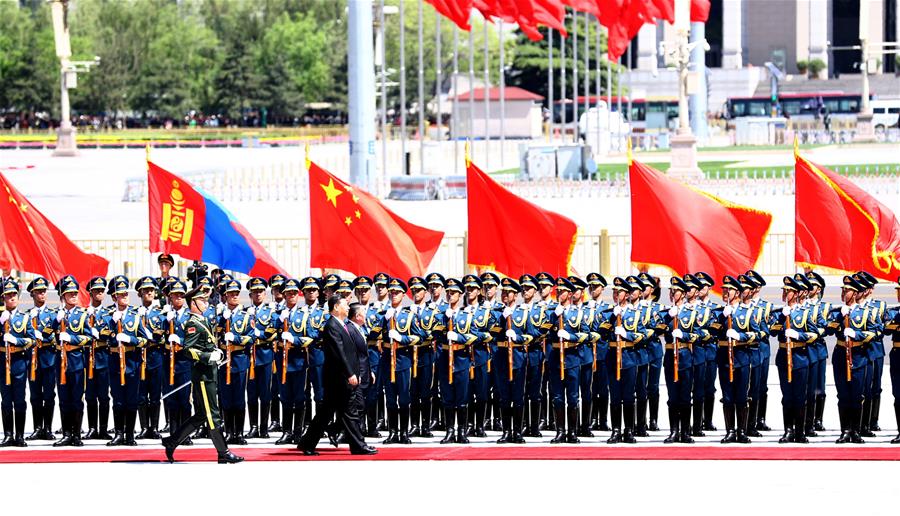 الرئيس الصيني يعقد محادثات مع الرئيس المنغولي