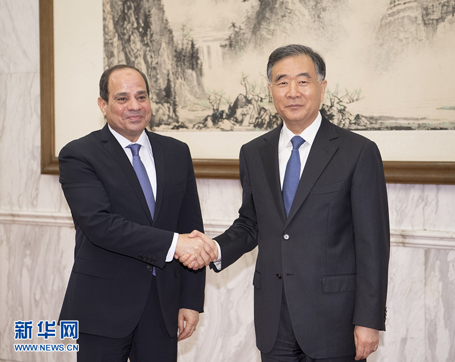 كبير المستشارين السياسيين الصينيين يلتقي بالرئيس المصري