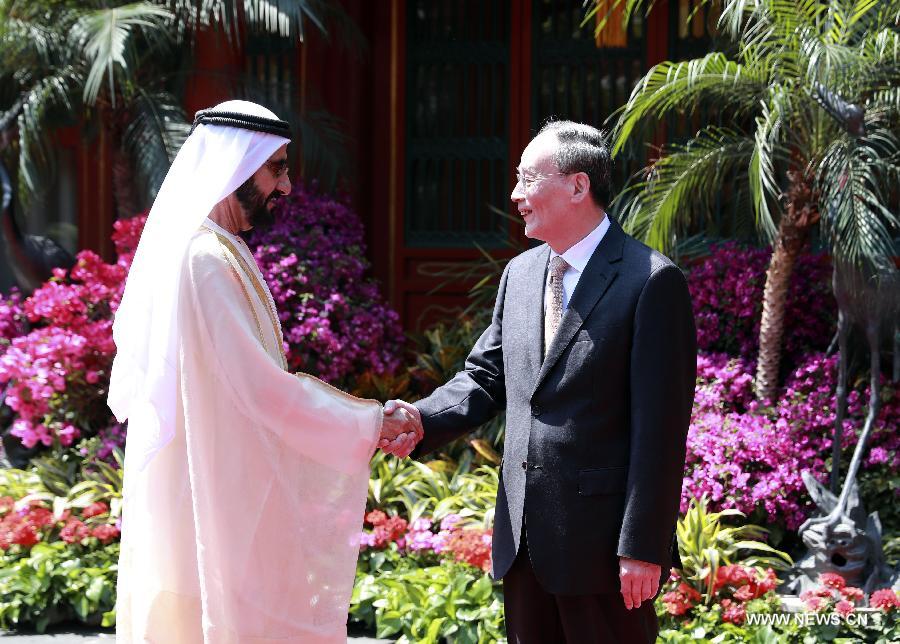 نائب الرئيس الصيني يلتقي بنائب رئيس الإمارات