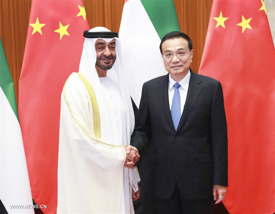 رئيس مجلس الدولة الصيني يلتقي ولي عهد أبو ظبي لبحث التعاون