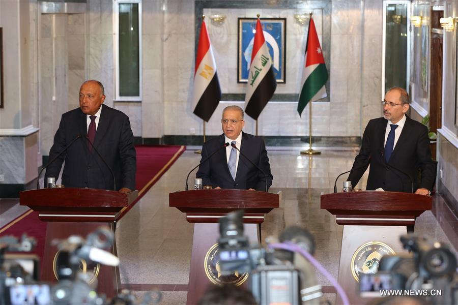 وزراء خارجية العراق ومصر والأردن يؤكدون الاتفاق على ضرورة خفض التصعيد في المنطقة
