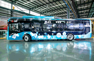 حافلات بالوقود الهيدروجيني تخرج من خط الإنتاج بجنوب الصين