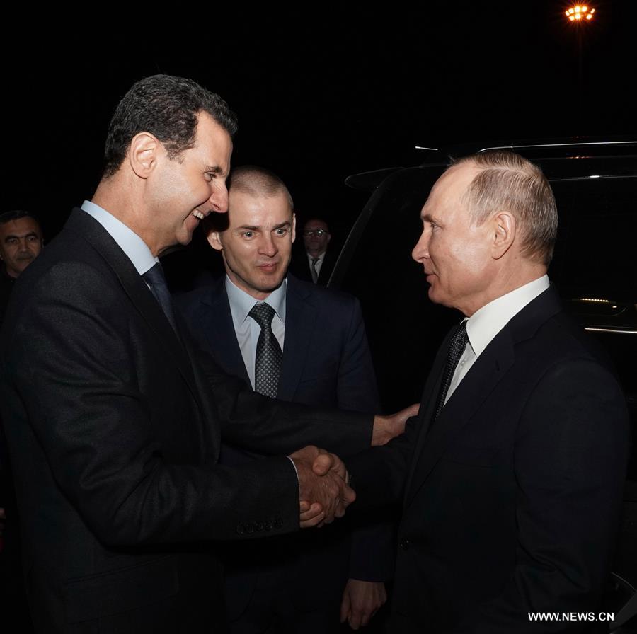 الرئيس الروسي يصل إلى دمشق ويلتقي الرئيس السوري