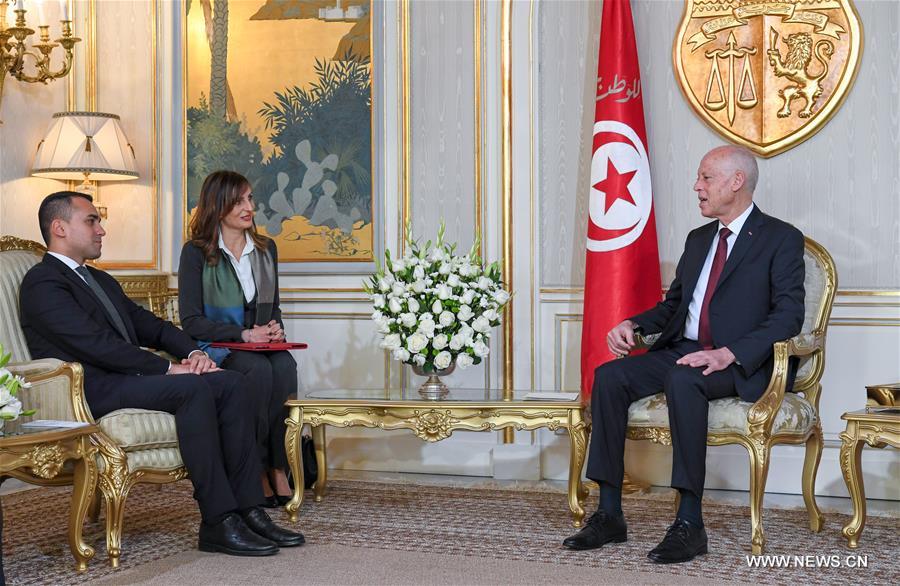 الرئيس التونسي يبحث تطورات الملف الليبي مع وزير الخارجية الإيطالي