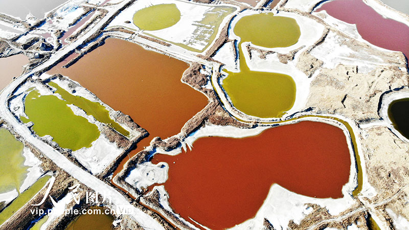 بحيرة يونتشنغ المالحة لوحة ملونة فى الربيع