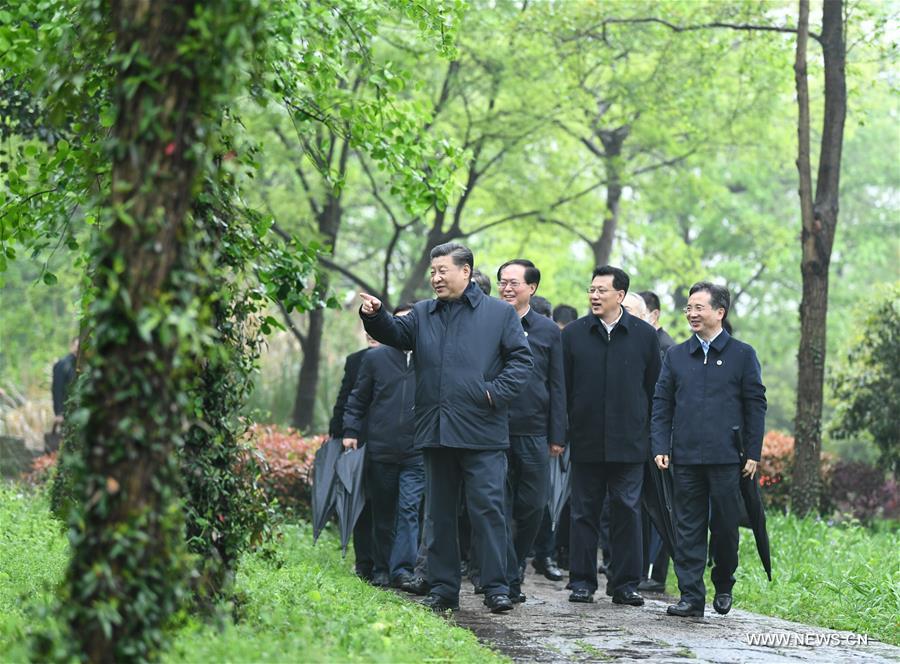 شي يتفقد حماية الأراضي الرطبة والإدارة الحضرية في هانغتشو